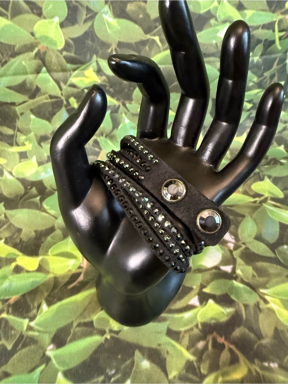 Swarovski Crystal Black Studded Wrap Bracelet - Picture 3 of 10
